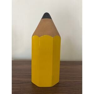 VTG Pencil Wood Piggy Bank Made in France Kitschy Whimsy Teacher Gift Classroom